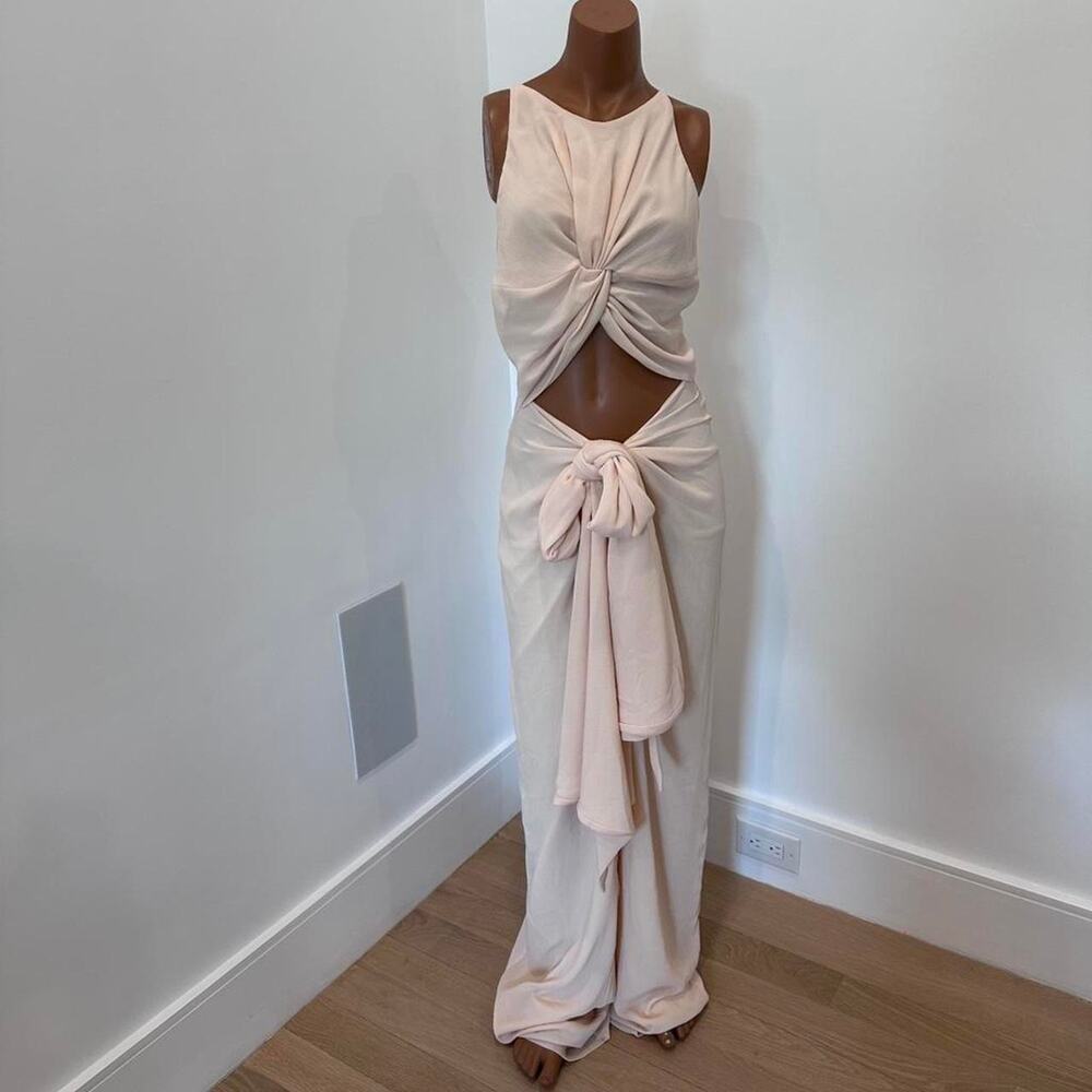 Andrea Iyama champagne jumpsuit
